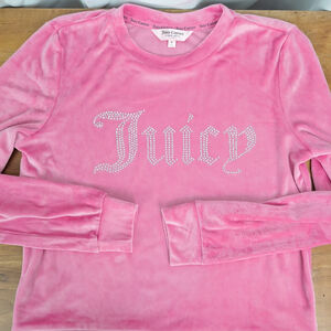 Juicy Couture Pink Velour Studded logo sleepwear top small